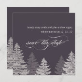 Winter Wedding Save the Date Cards Trees (Voorkant / Achterkant)
