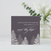 Winter Wedding Save the Date Cards Trees (Staand voorkant)