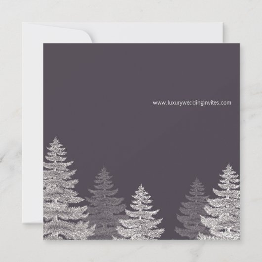 Winter Wedding Save the Date Cards Trees (Achterkant)