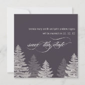 Winter Wedding Save the Date Cards Trees (Voorkant)