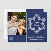 Winter Wedding Save the Date Foto Briefkaart - Ned (Voorkant / Achterkant)