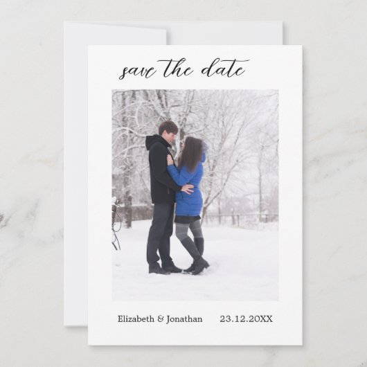 Winter Wedding Save the Date Kaart (Voorkant)