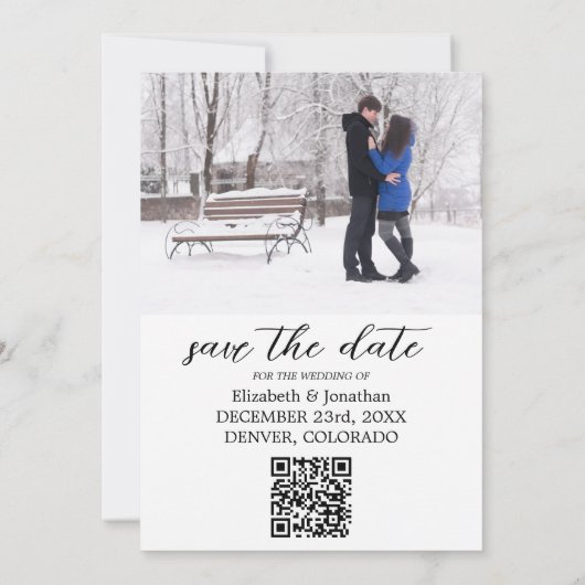 Winter Wedding Save the Date Kaart (Achterkant)