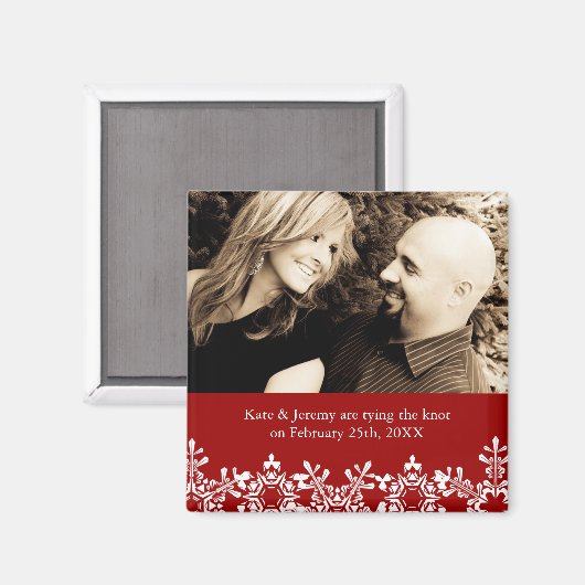 Winter Wedding Save the Date Magneet (Voorkant / Achterkant)