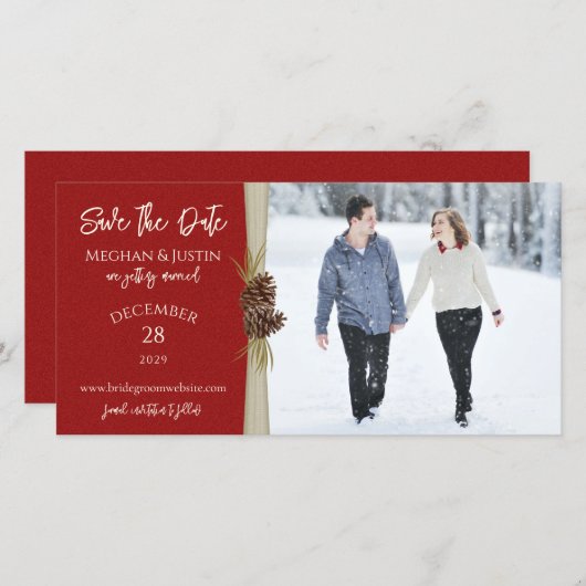Winter Wedding Save the Date Photo (Voorkant / Achterkant)