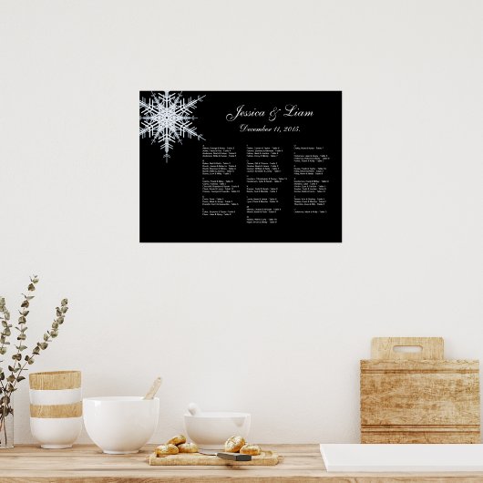 Winter Wedding Seating Chart Poster (Keuken)