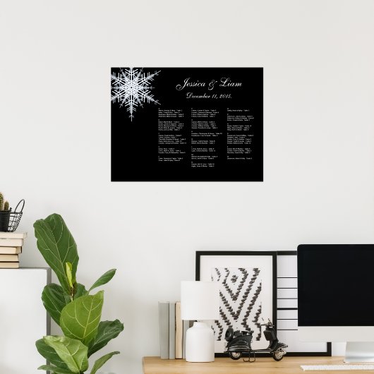 Winter Wedding Seating Chart Poster (Thuiskantoor)