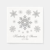 Winter Wedding Silver Snowflake Napkins Servet (Voorkant)