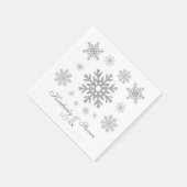 Winter Wedding Silver Snowflake Napkins Servet (Hoek)