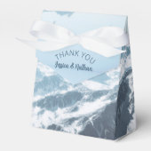 Winter Wedding Sneeuwbergen Fotografie Bedankdoosjes (Voorkant Zijde)