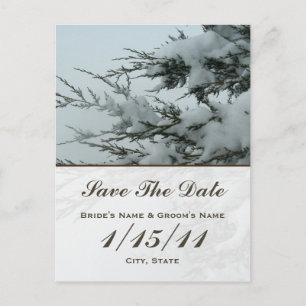 Winter Wedding Snow Save the Date Briefkaart