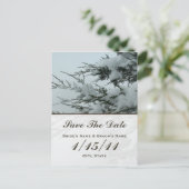 Winter Wedding Snow Save the Date Briefkaart (Staand voorkant)