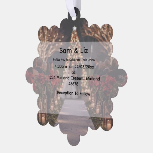 Winter Wedding Snowflake Decorative Invitation Ornament Kaart (Links)