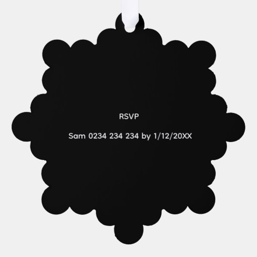 Winter Wedding Snowflake Decorative Invitation Ornament Kaart (Achterkant)