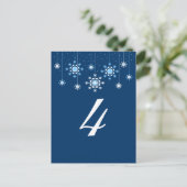 Winter Wedding Snowflakes Tafelnummer Kaart (Staand voorkant)