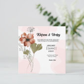 Winter Wedding Square Invitation Kaart Design (Staand voorkant)