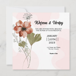 Winter Wedding Square Invitation Kaart Design