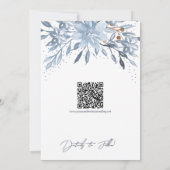 Winter Wedding Stoffig Blauw Fotoscript Save The Date (Achterkant)
