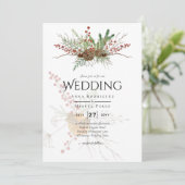 Winter Wedding Suite Print of Digital Download Kaart (Staand voorkant)