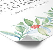 Winter Wedding Teken Groene en Witte Botanicals Poster (Hoek)