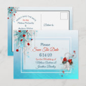 Winter Wedding Thema Save the Date Briefkaart (Voorkant / Achterkant)