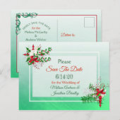Winter Wedding Thema Save the Date Briefkaart (Voorkant / Achterkant)