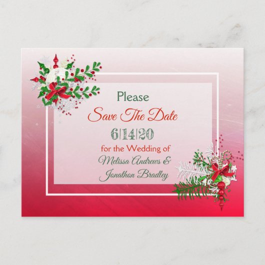 Winter Wedding Thema Save the Date Briefkaart (Voorkant)