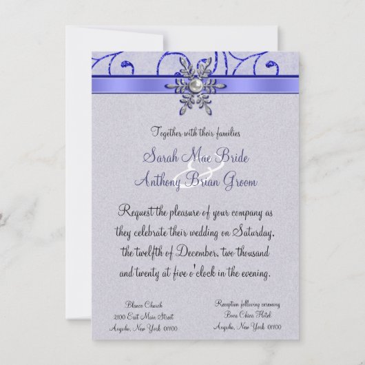 Winter Wedding-uitnodigingen Kaart (Achterkant)