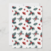 Winter Wedding Vakantie Kerst Bessen Pine Cone Kaart (Achterkant)