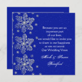 Winter Wedding Vow Renewal Insessie - Blauw/sneeuw Kaart (Voorkant / Achterkant)