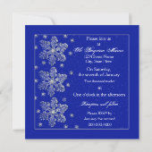 Winter Wedding Vow Renewal Insessie - Blauw/sneeuw Kaart (Achterkant)