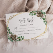 Winter Wedding Waterverf Greenery Script RSVP Kaartje