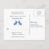 Winter Wedding Waterverf Trees Rabbits RSVP Uitnodiging Briefkaart (Achterkant)