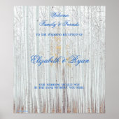 Winter Wedding, White Birch, Custom Welcome Poster (Voorkant)