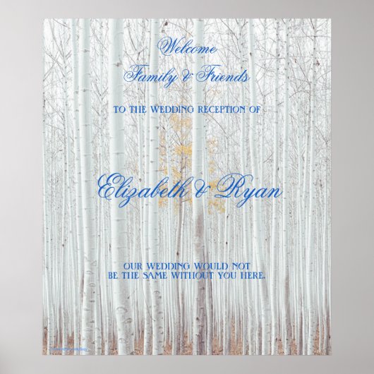 Winter Wedding, White Birch, Custom Welcome Poster (Voorkant)