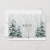 Winter Wedding White Birch Forest Pine Trees Kaart (Voorkant)