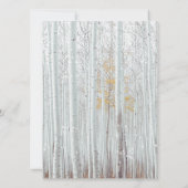 Winter Wedding White Birch Pine Trees Snow Kaart (Achterkant)