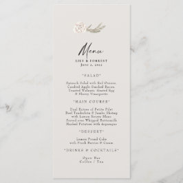 Winter Wedding White Rose Neutral Menu