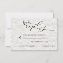 Winter Wedding Wit & Zwart Eenvoudig RSVP Kaartje