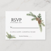 Winter Wedding Wreath with Fir Branches RSVP Informatiekaartje (Voorkant)