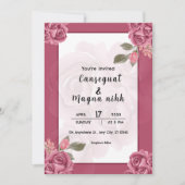 Winter Weddinr Party Silver Invitation Kaart Desig (Voorkant)