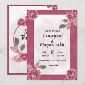 Winter Weddinr Party Silver Invitation Kaart Desig (Voorkant / Achterkant)
