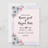 Winter Weddinr Uitnodiging Kaart Kleur Vectorontwe (Voorkant)