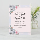 Winter Weddinr Uitnodiging Kaart Kleur Vectorontwe (Staand voorkant)