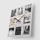 Winter Weduwfoto collage of Jubileum sneeuw Vierkante Klok (Hoek)