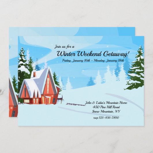 Winter Weekend Getaway Kaart (Voorkant / Achterkant)