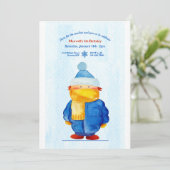 Winter Weer Verjaardagsfeest Uitnodiging (Staand voorkant)