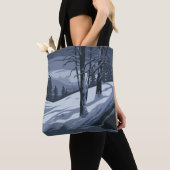 Winter Weer Winkelen Errand Canvas tas (Dichtbij)