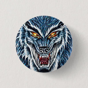 Winter Weerwolf Fantasie Donkere horror kunst Ronde Button 3,2 Cm