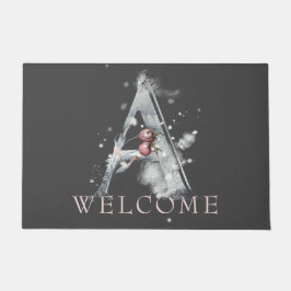 Winter WELCOME Monogram A Doormat Deurmat